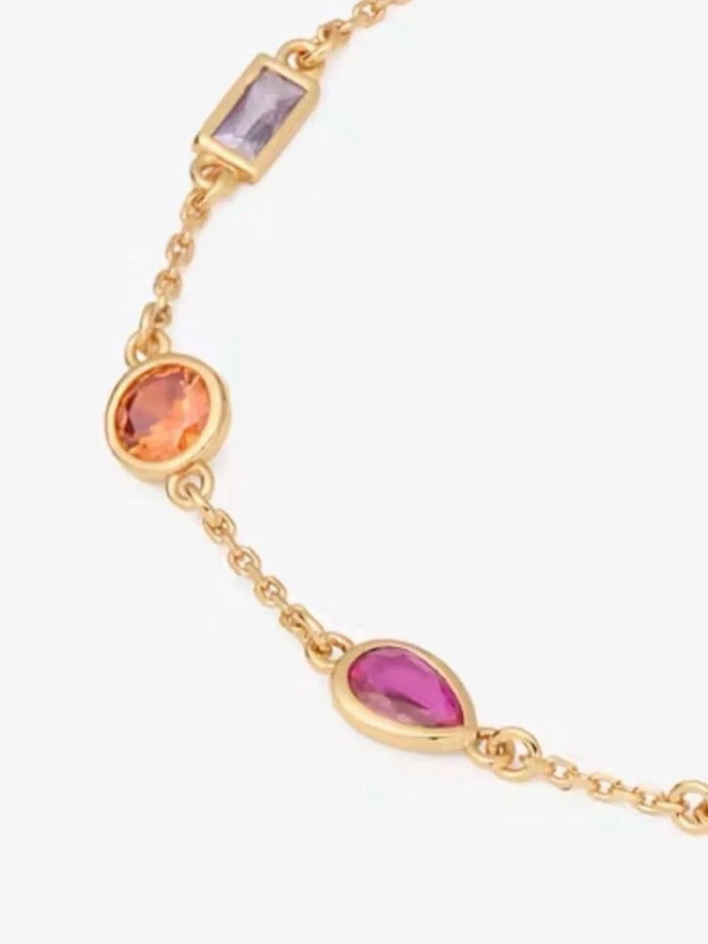 Kate Spade Gold Bracelet with Blue, Green, Pink and Champagne Stones